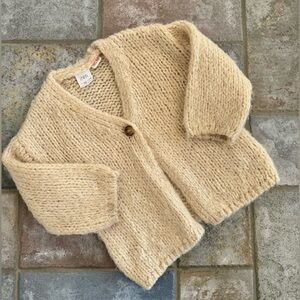 ZARA Toddler Knit Cardigan : Ecru : 4-5 Years